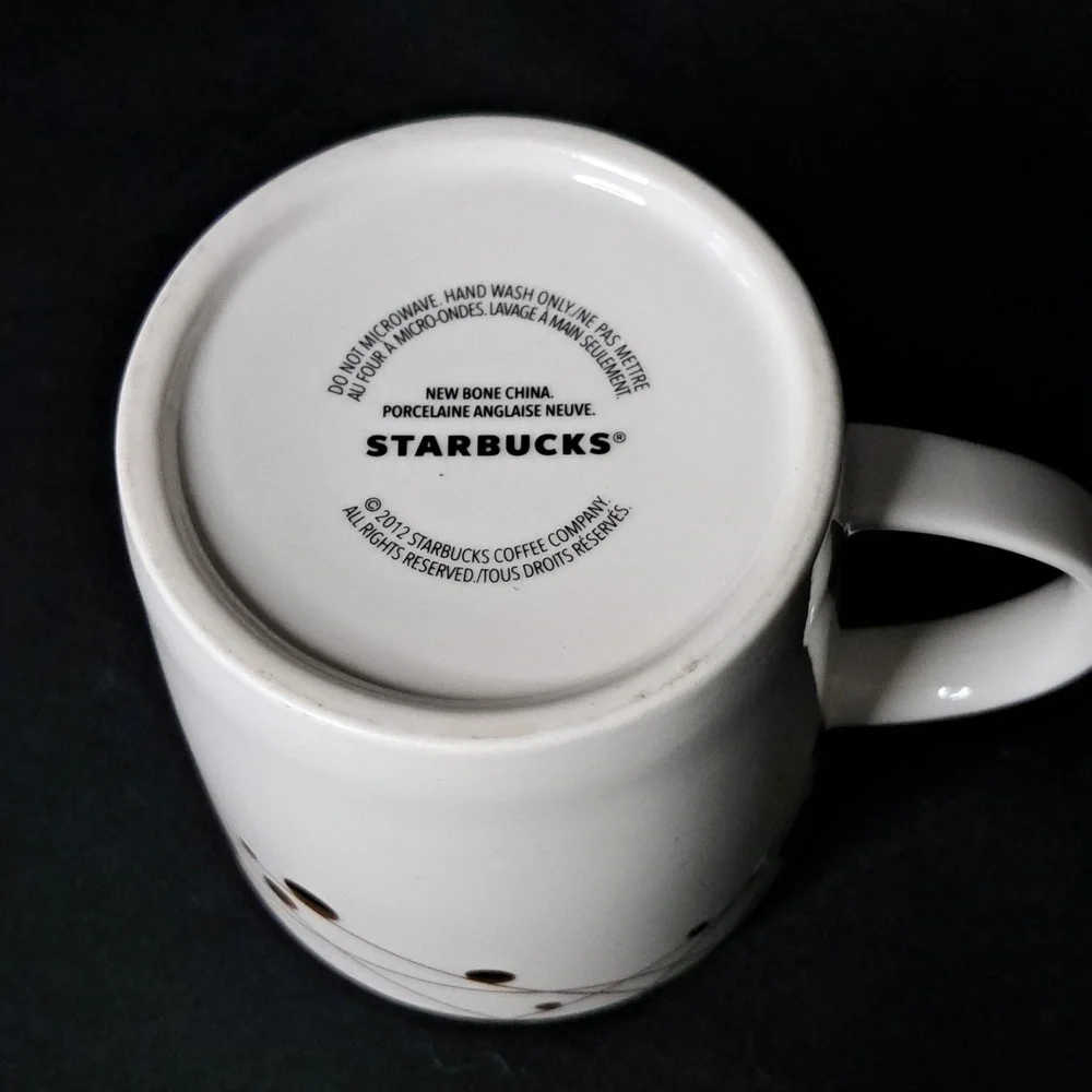 2012 Starbucks Coffee Mug With Gold Garland